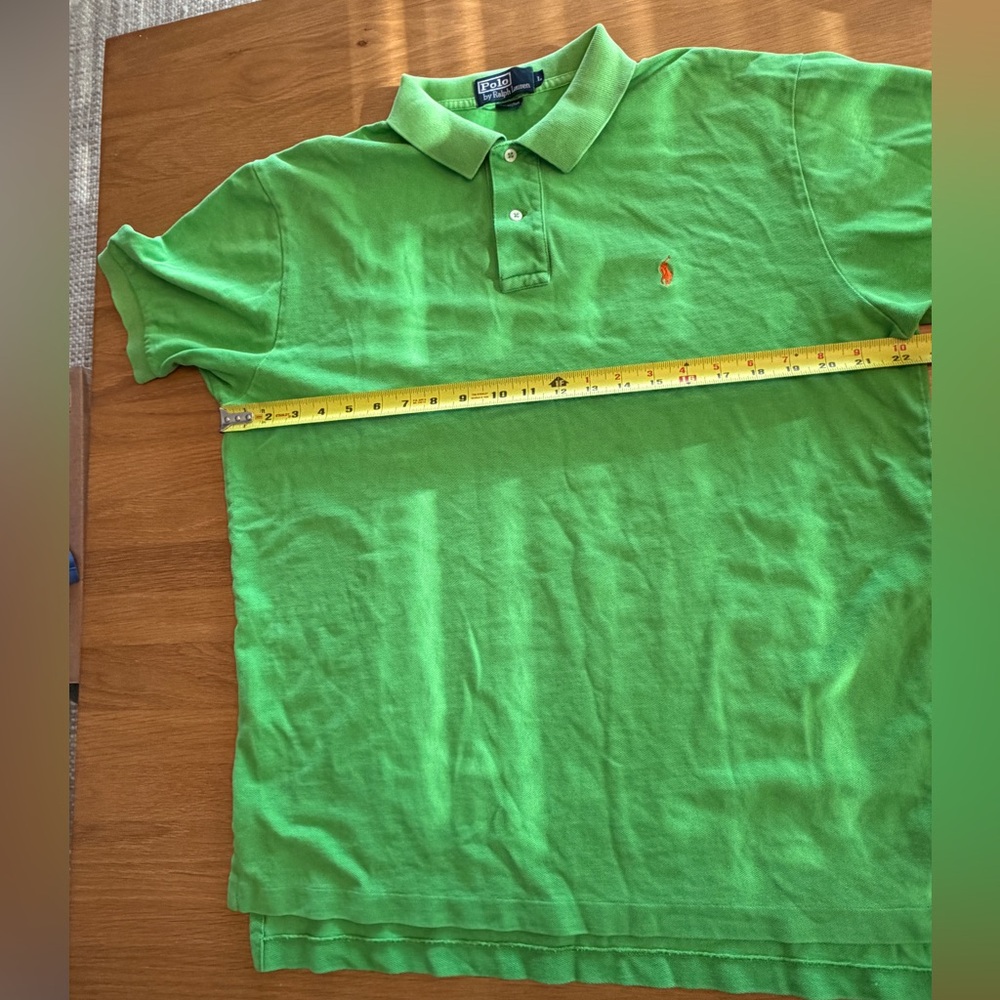 Polo by Ralph Lauren Neon Green Short Sleeve Polo with Orange Pony - Picture 4 of 10